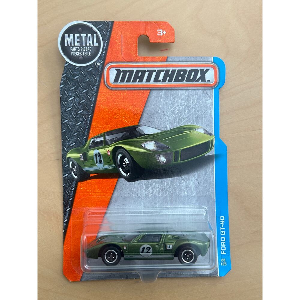 Matchbox Ford GT-40 Green Diecast 23/125 2016 Collector Car New on Card